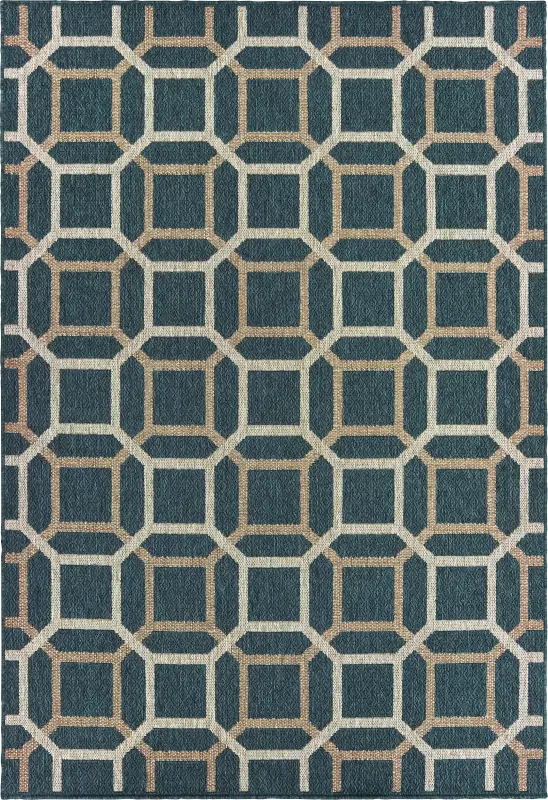 Zali Blue 5'3 x 7'3 Indoor/Outdoor Rug
