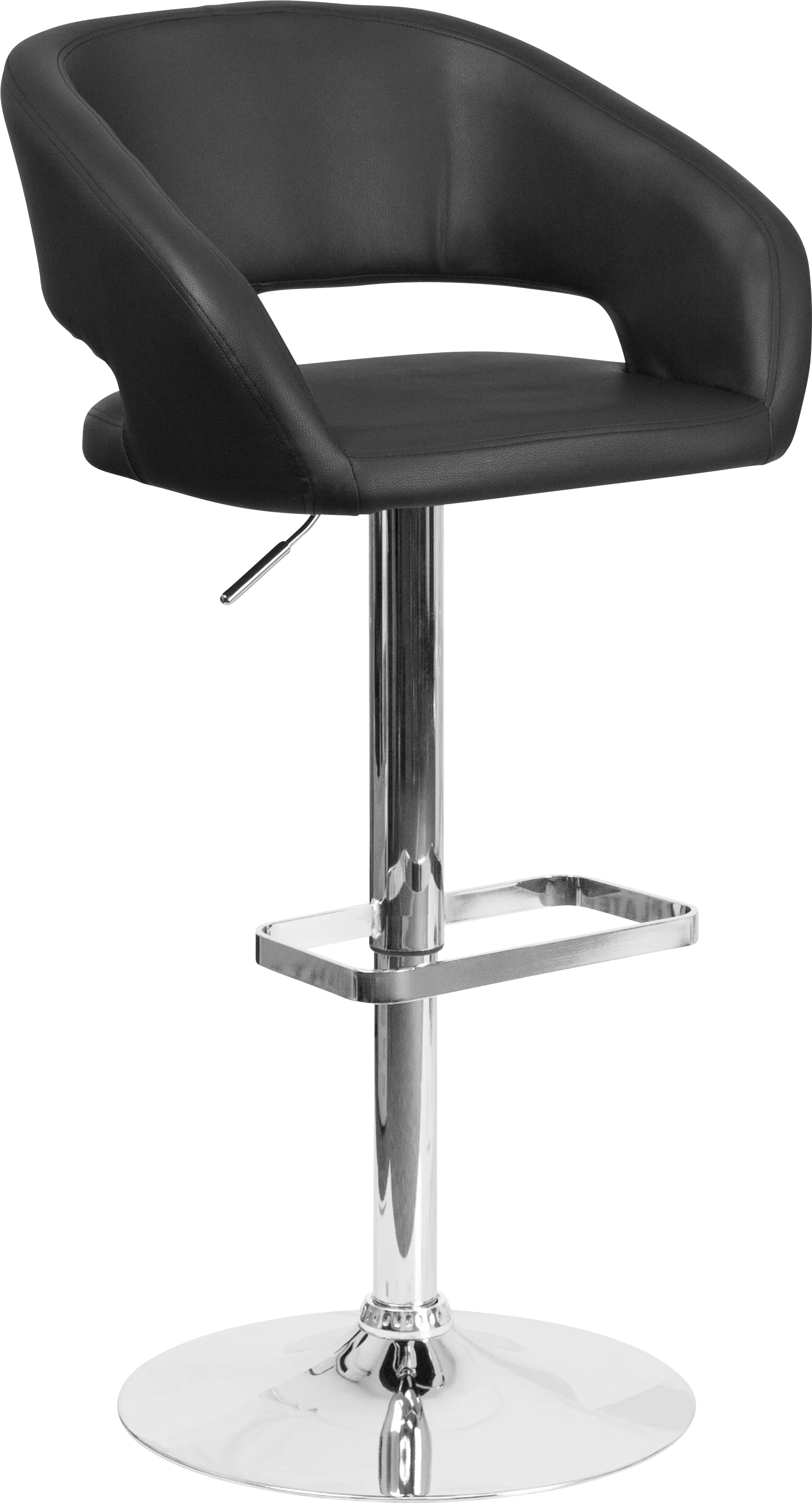Corley Black Ultrahyde Adjustable Swivel Barstool - Thumbnail - Image 1