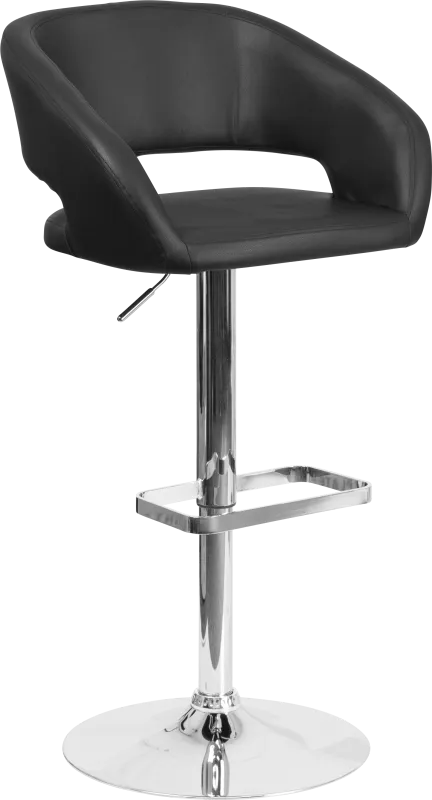 Corley Black Ultrahyde Adjustable Swivel Barstool