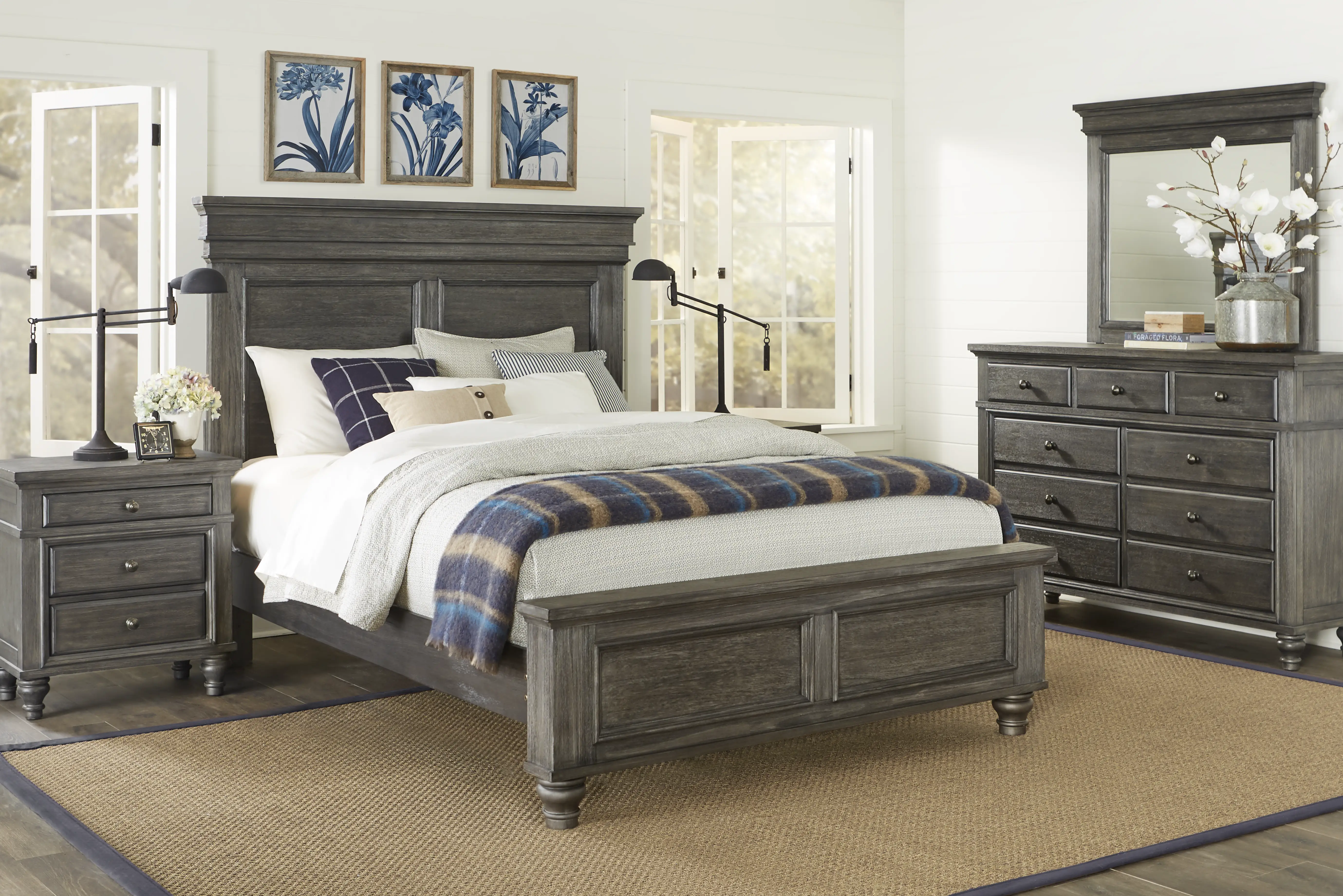 Lake Town Gray 5 Pc Queen Panel Bedroom - Thumbnail - Image 2