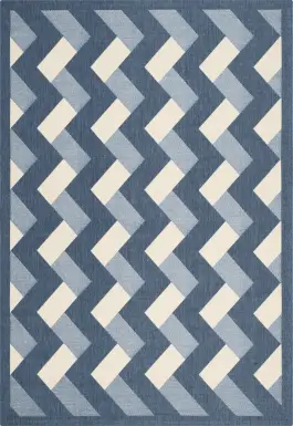 Mina Navy 6'7 x 9'6 Indoor/Outdoor Rug