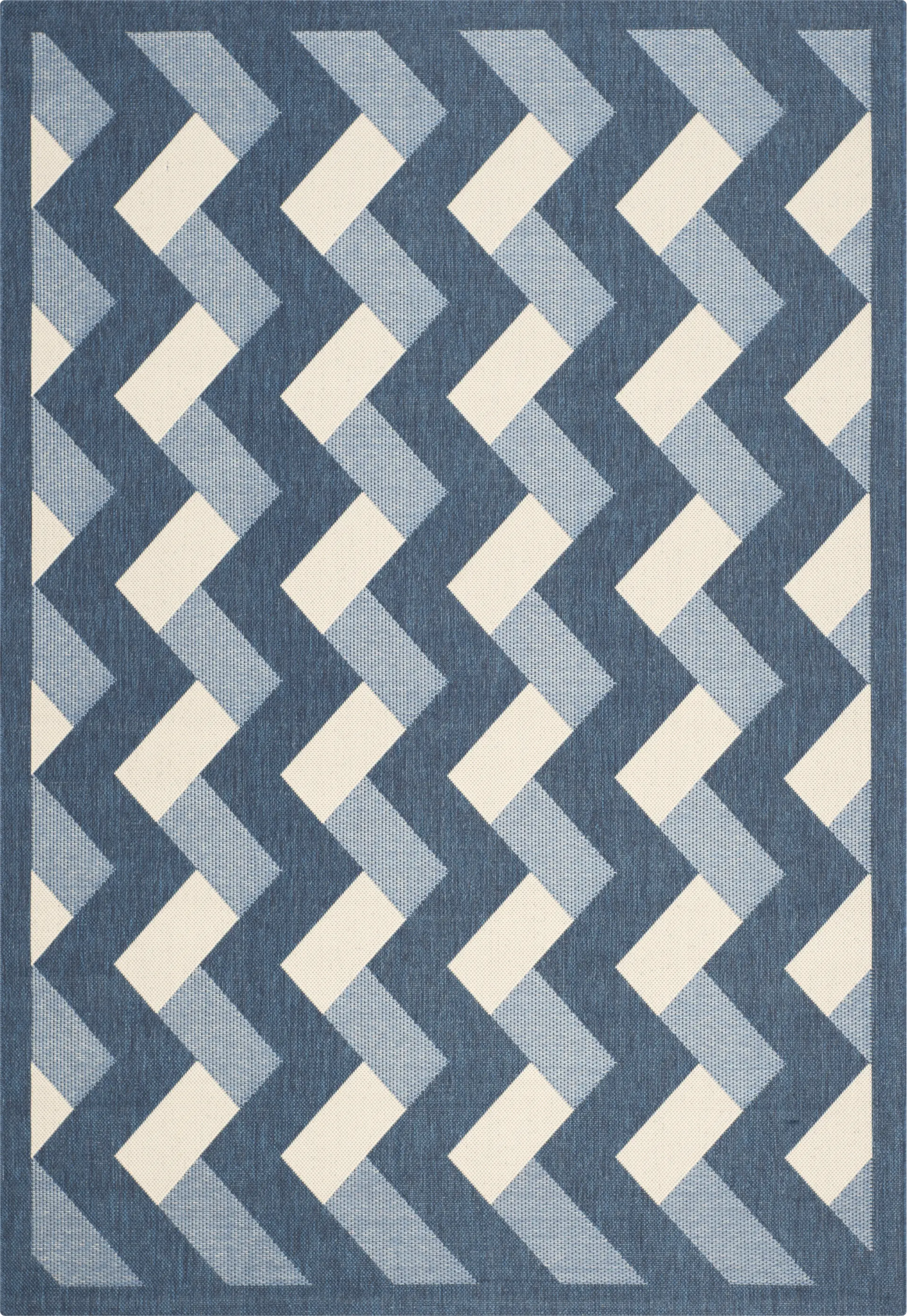 Mina Navy 6'7 x 9'6 Indoor/Outdoor Rug