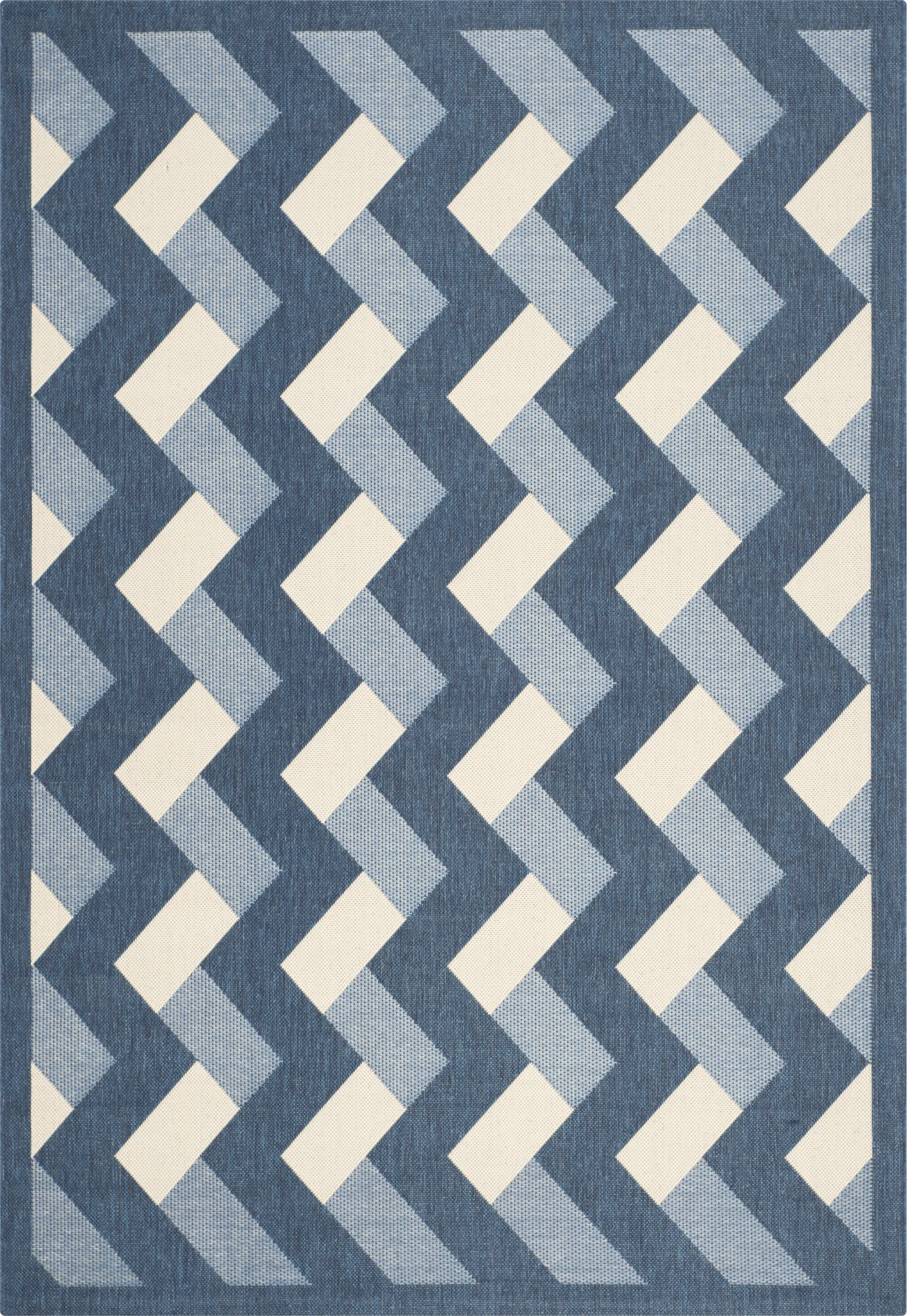 Mina Navy 5'3 x 7'7 Indoor/Outdoor Rug - Image 1