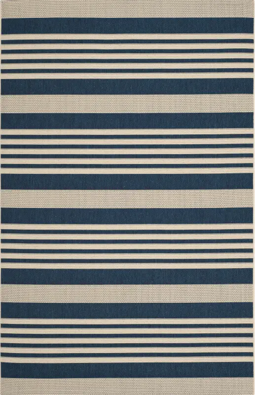 Fresh Stripes Navy 6'7 x 9'6 Indoor/Outdoor Rug