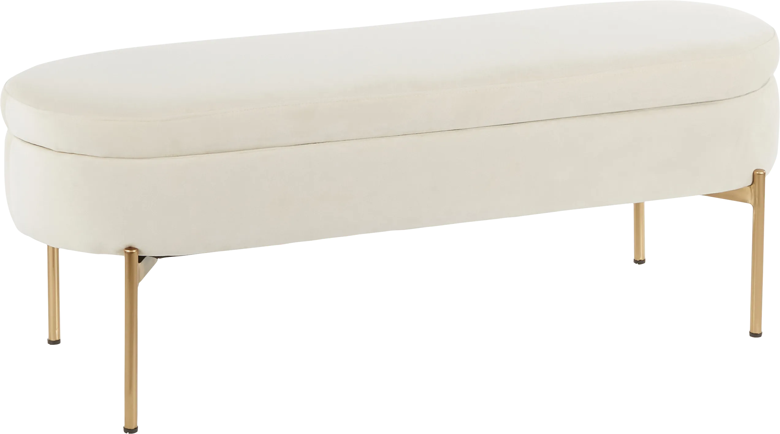 Chardan Cream Storage Bench - Thumbnail - Image 1