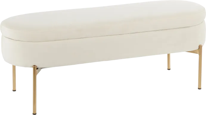 Chardan Cream Storage Bench
