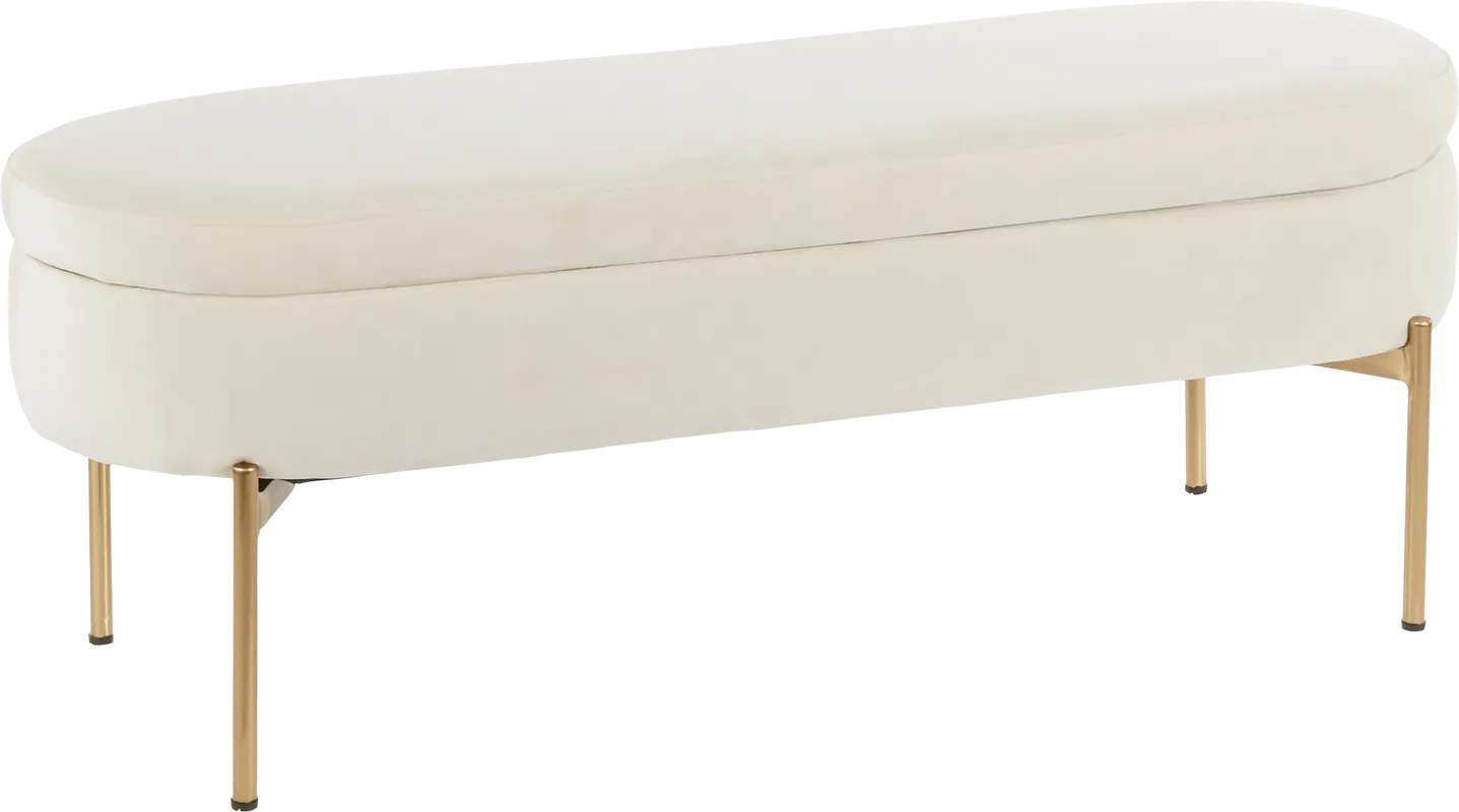 Chardan Cream Storage Bench