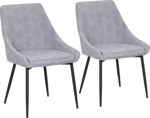 Dellrey Light Gray Dining Chair, Set of 2