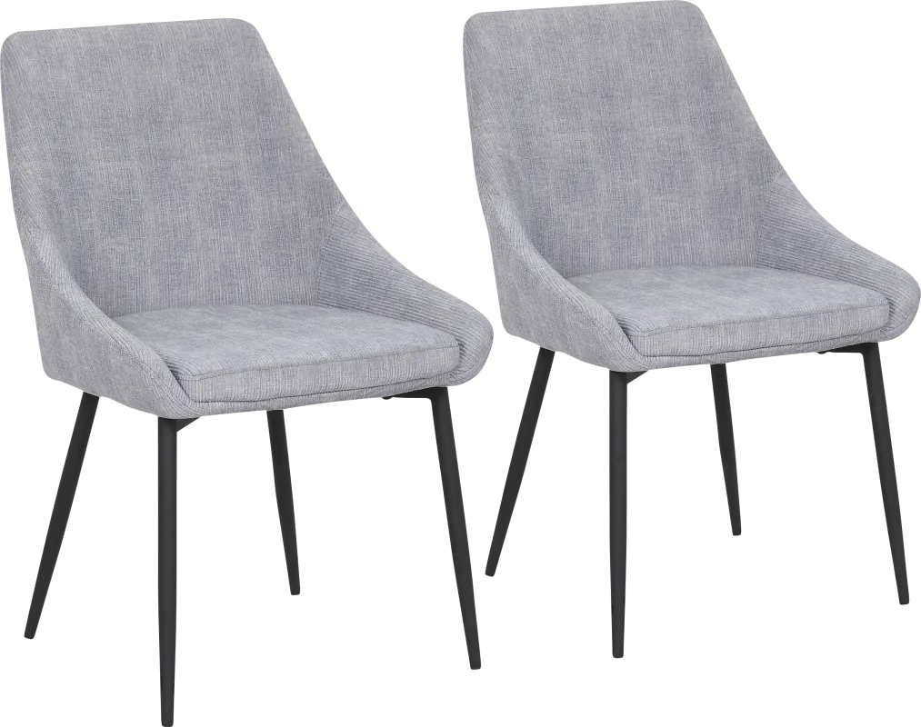 Dellrey Light Gray Dining Chair, Set of 2