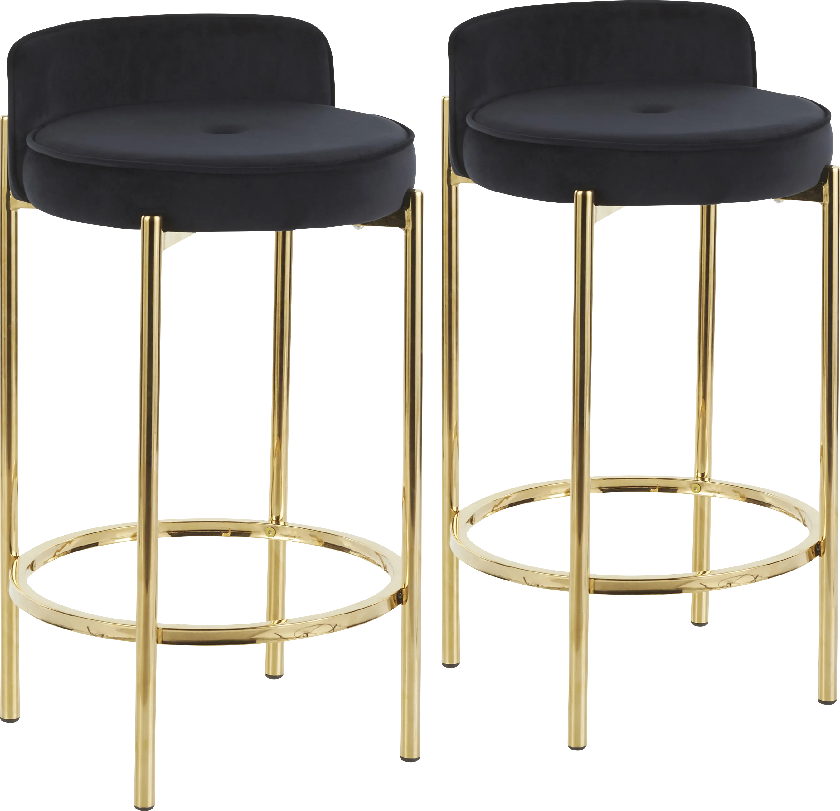 Chardan Black Counter Height Stool, Set of 2 - Thumbnail - Image 1