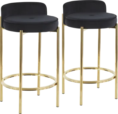 Chardan Black Counter Height Stool, Set of 2