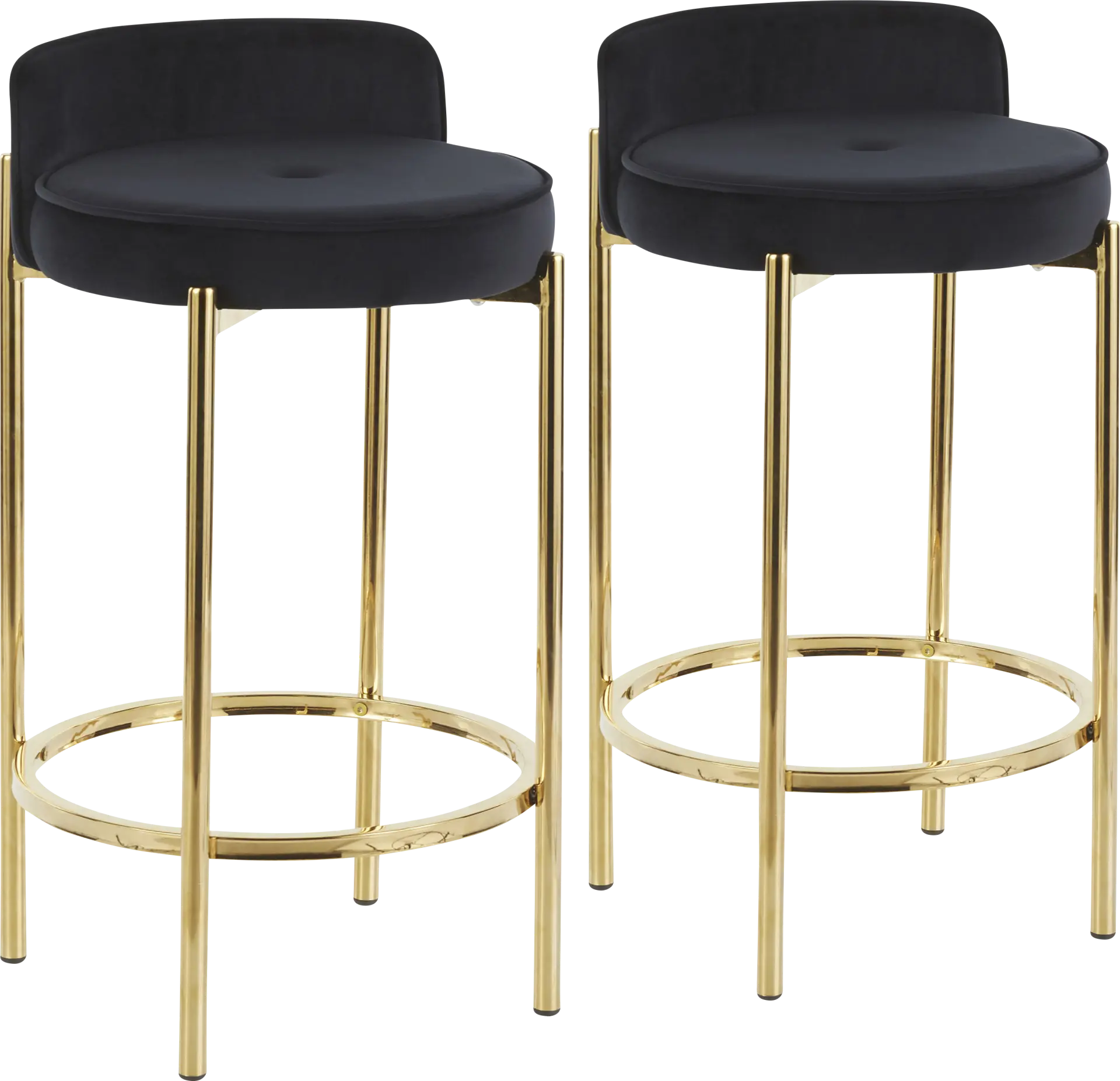 Chardan Black Counter Height Stool, Set of 2