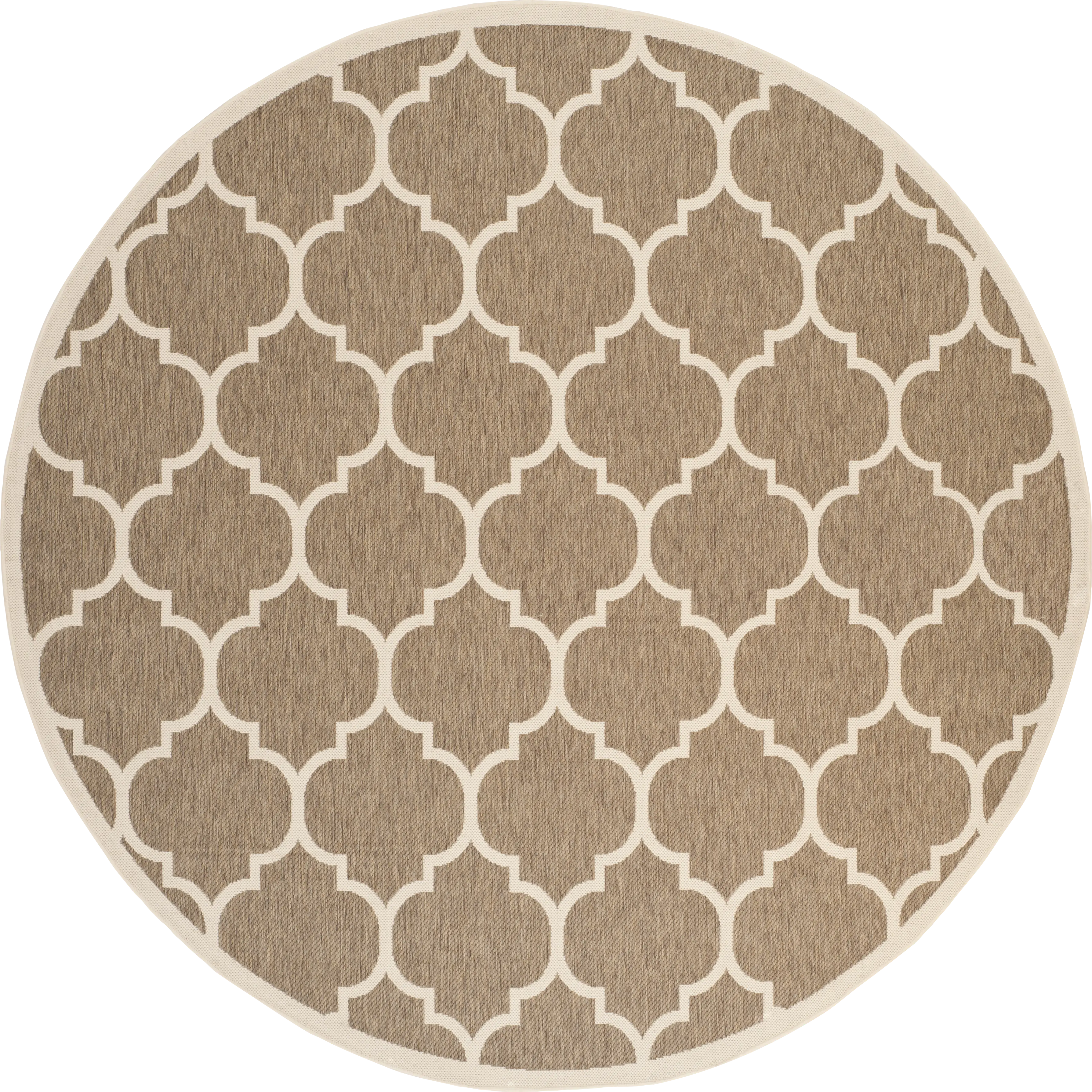Marilina Camel 8' Round Indoor/Outdoor Rug - Thumbnail - Image 1