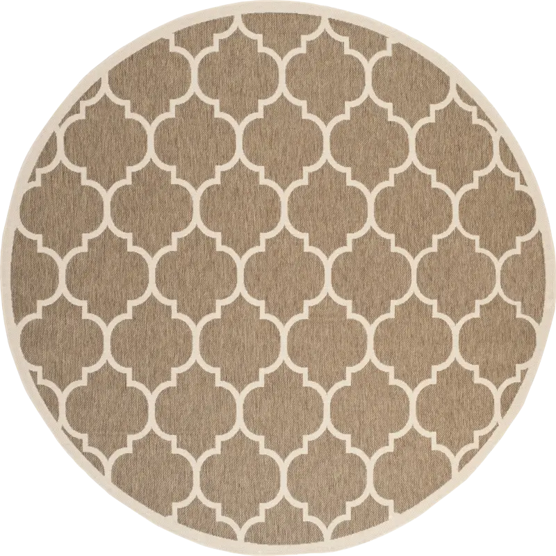 Marilina Camel 8' Round Indoor/Outdoor Rug