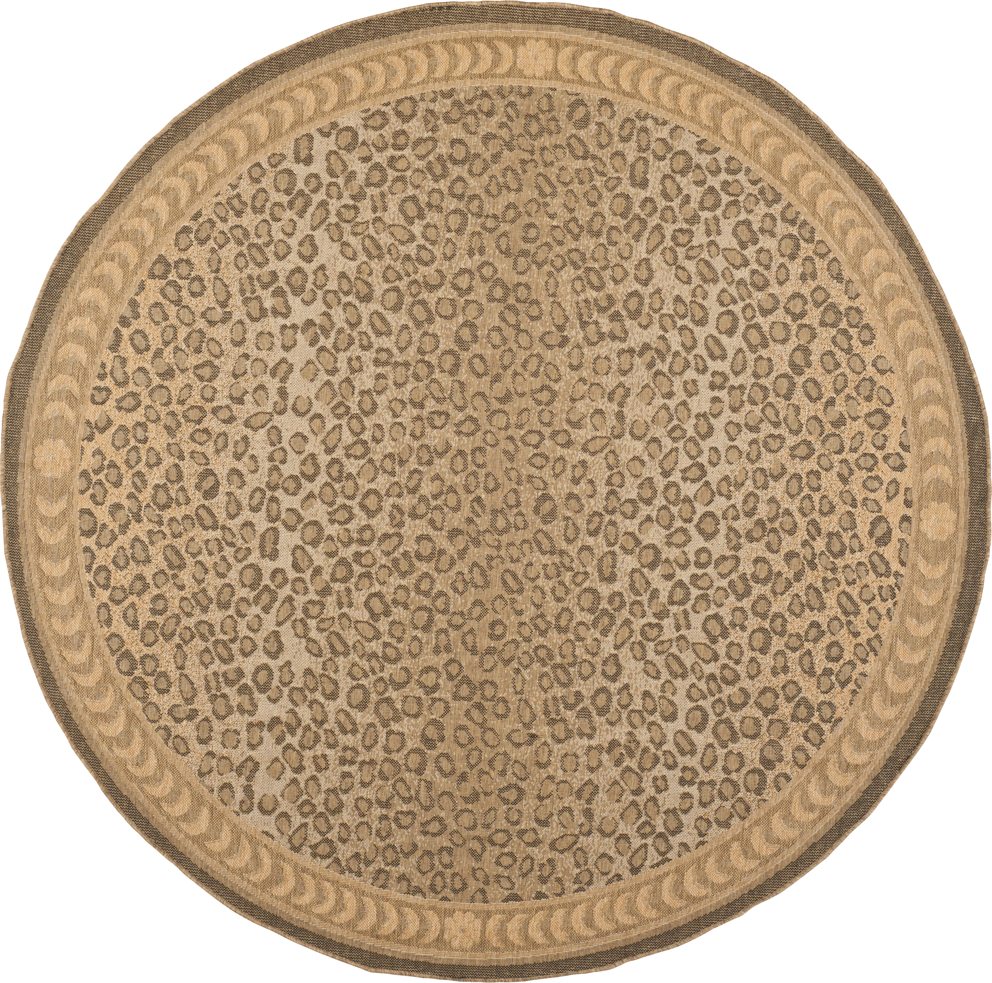 Jelena Golden Beige 8' Round Indoor/Outdoor Rug - Thumbnail - Image 1