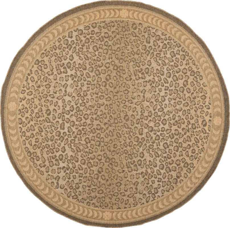 Jelena Golden Beige 8' Round Indoor/Outdoor Rug