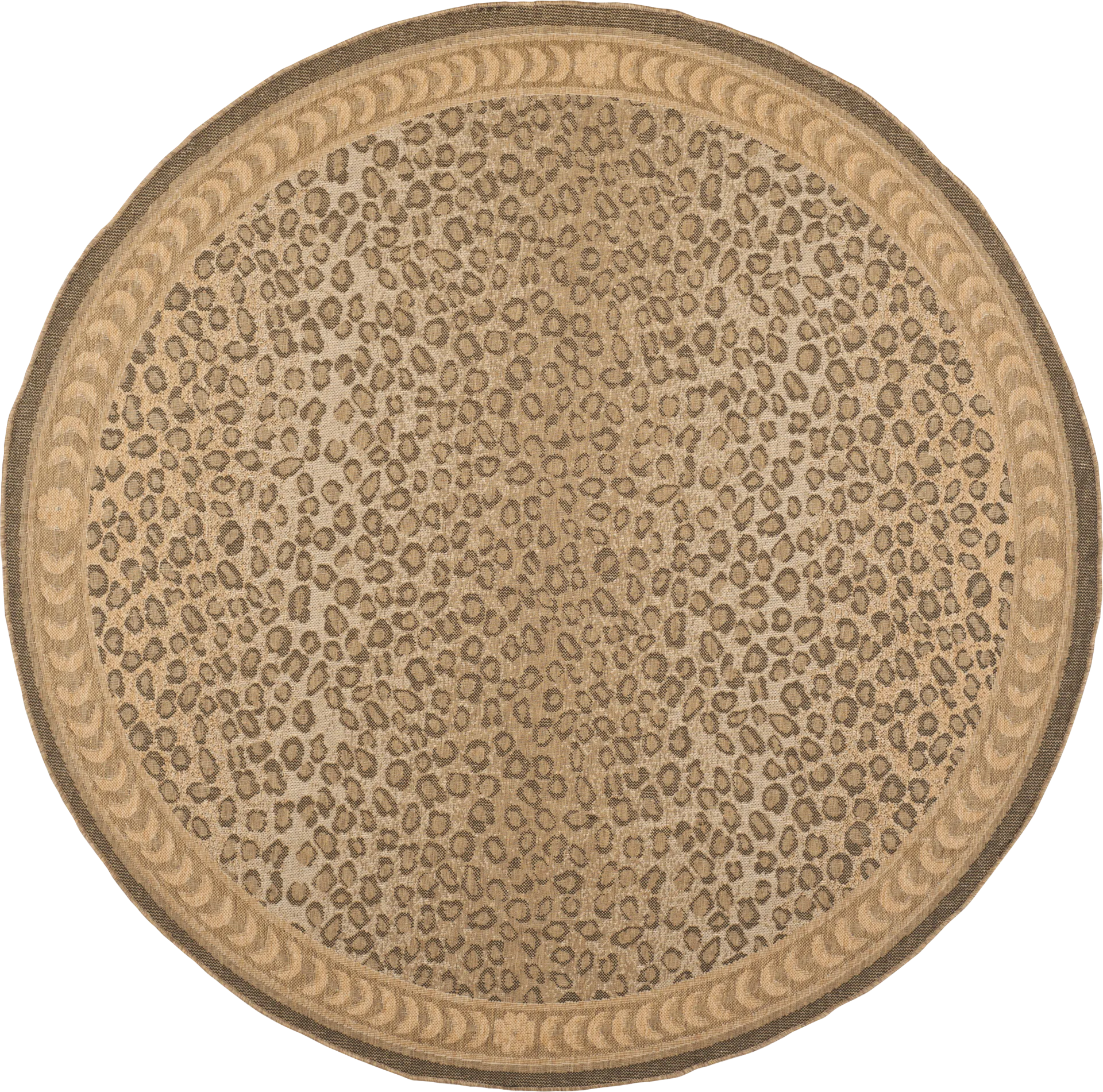 Jelena Golden Beige 8' Round Indoor/Outdoor Rug - Image 1