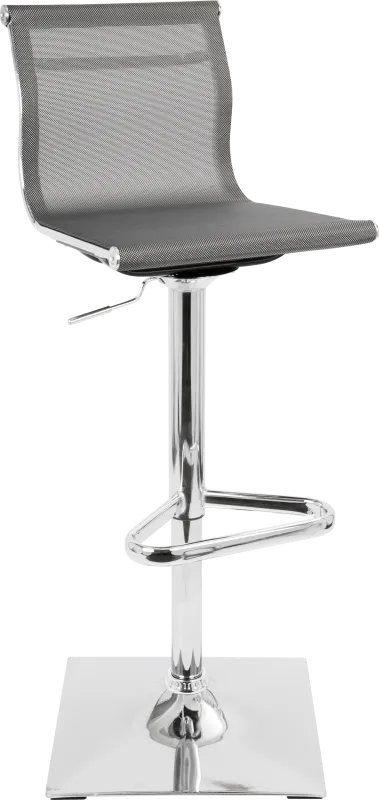 Avrum Gray Chrome Adjustable Swivel Barstool
