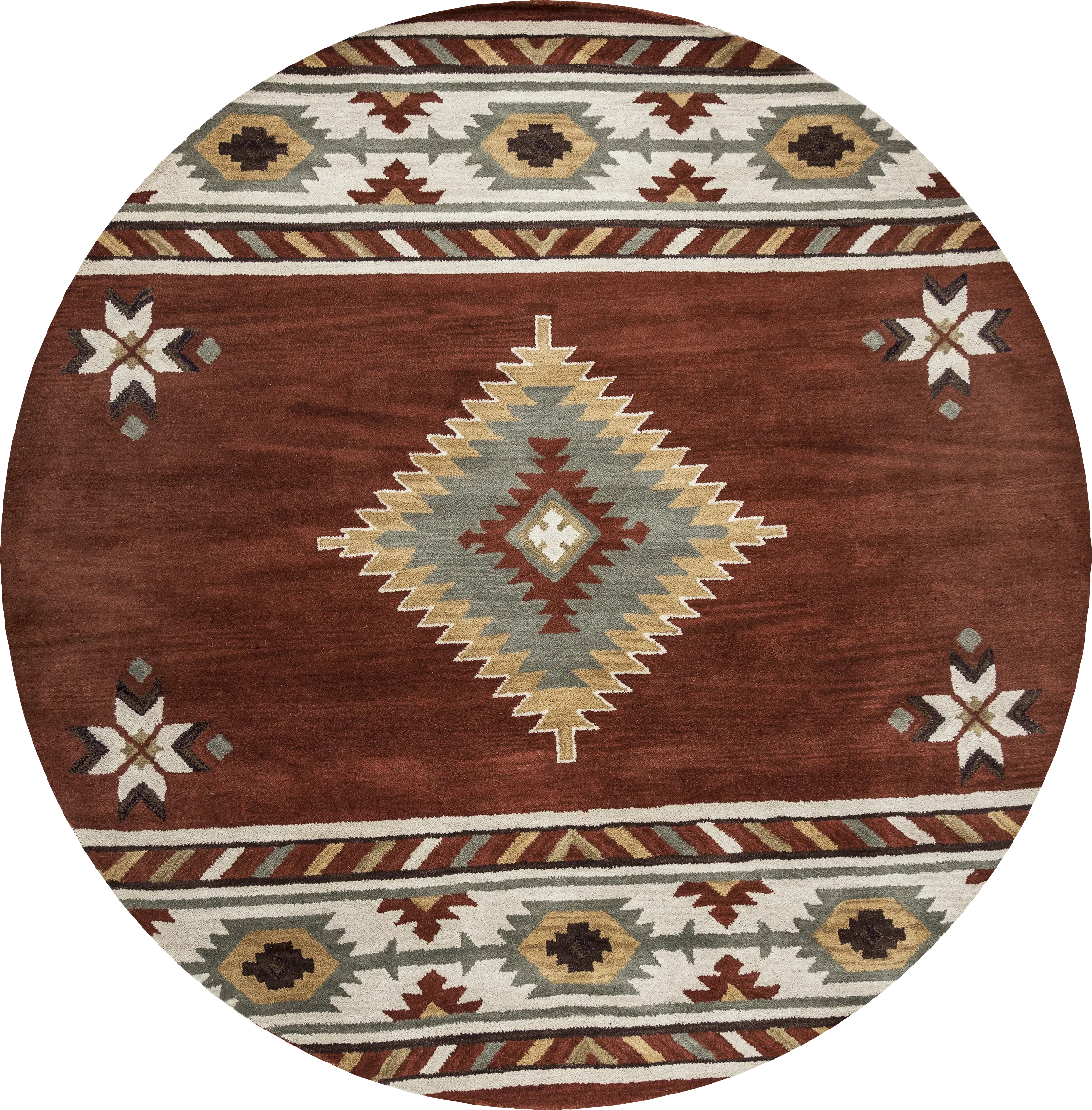 Awena Red 8' Round Rug - Thumbnail - Image 1