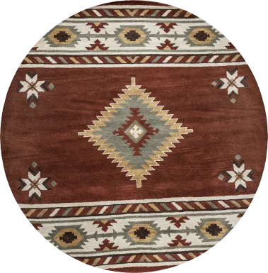 Awena Red 8' Round Rug