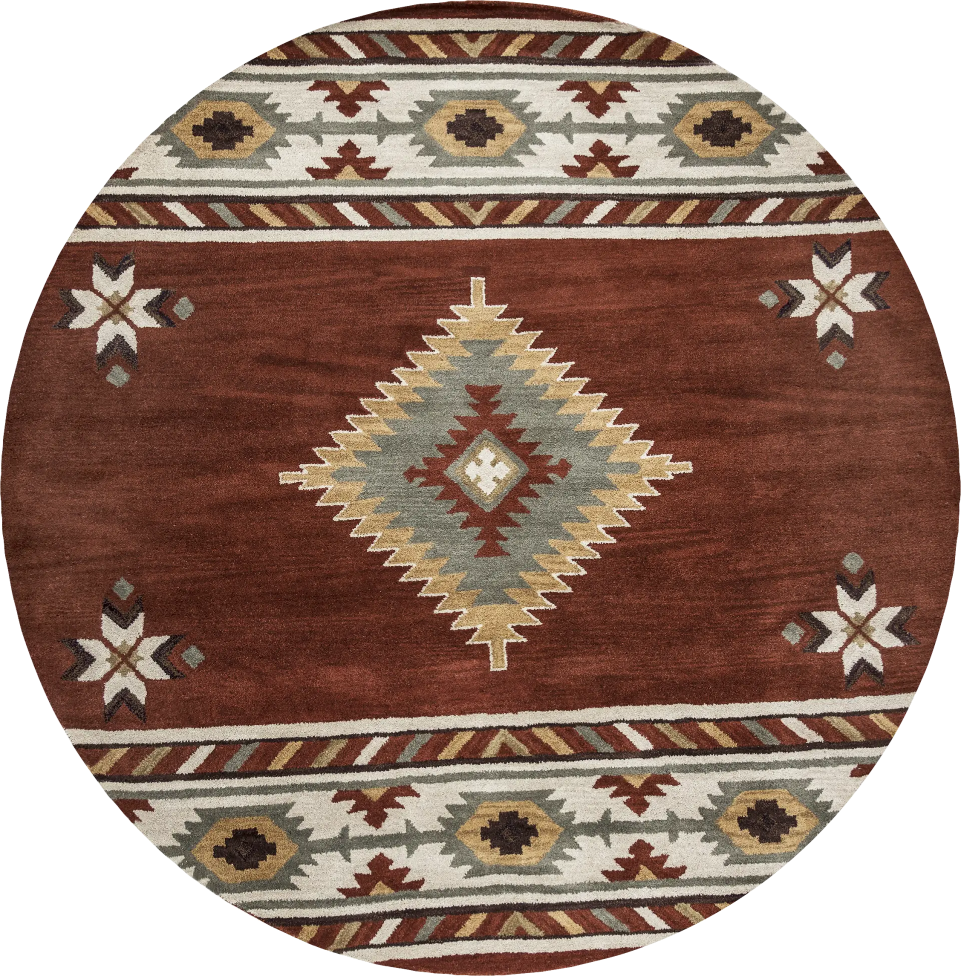 Awena Red 8' Round Rug
