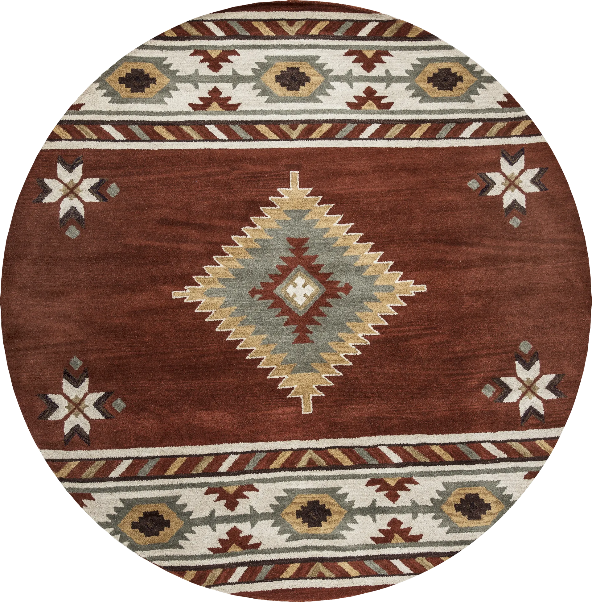 Awena Red 8' Round Rug - Image 1