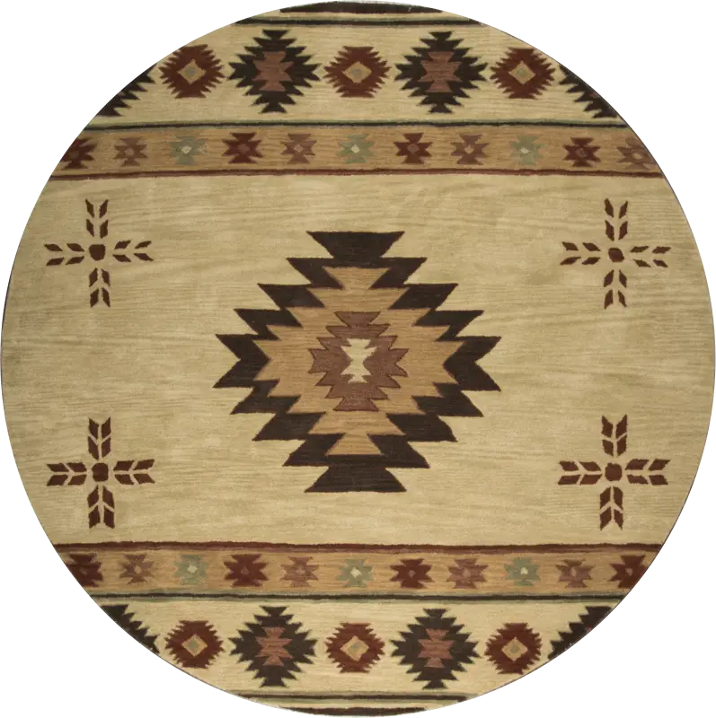 Ahnika Beige 8' Round Rug