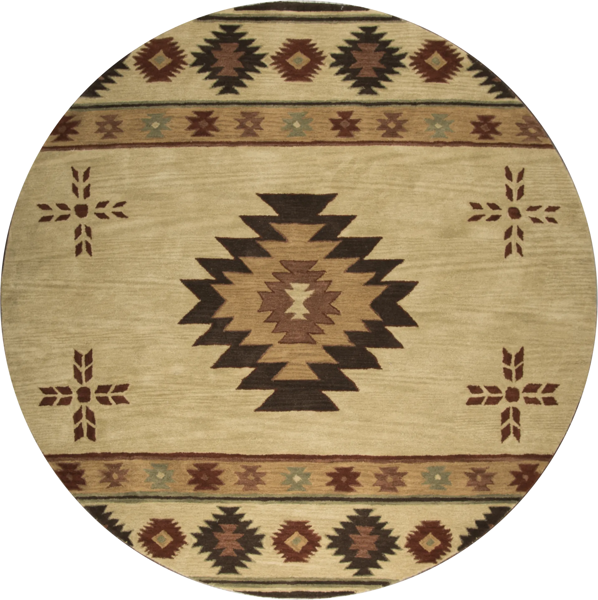 Ahnika Beige 8' Round Rug - Image 1