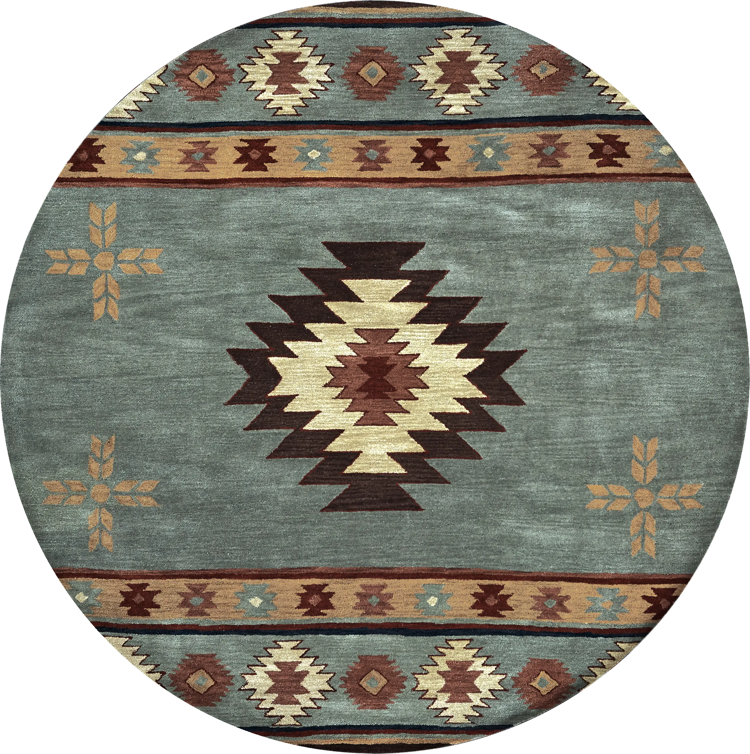 Ahnika Blue 8' Round Rug - Thumbnail - Image 1