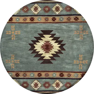 Ahnika Blue 8' Round Rug