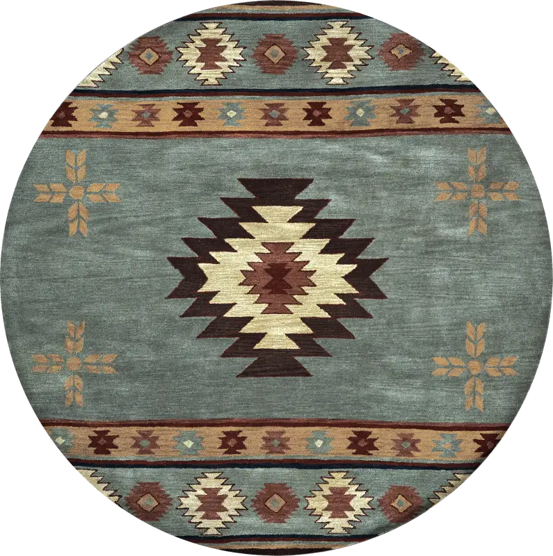 Ahnika Blue 8' Round Rug