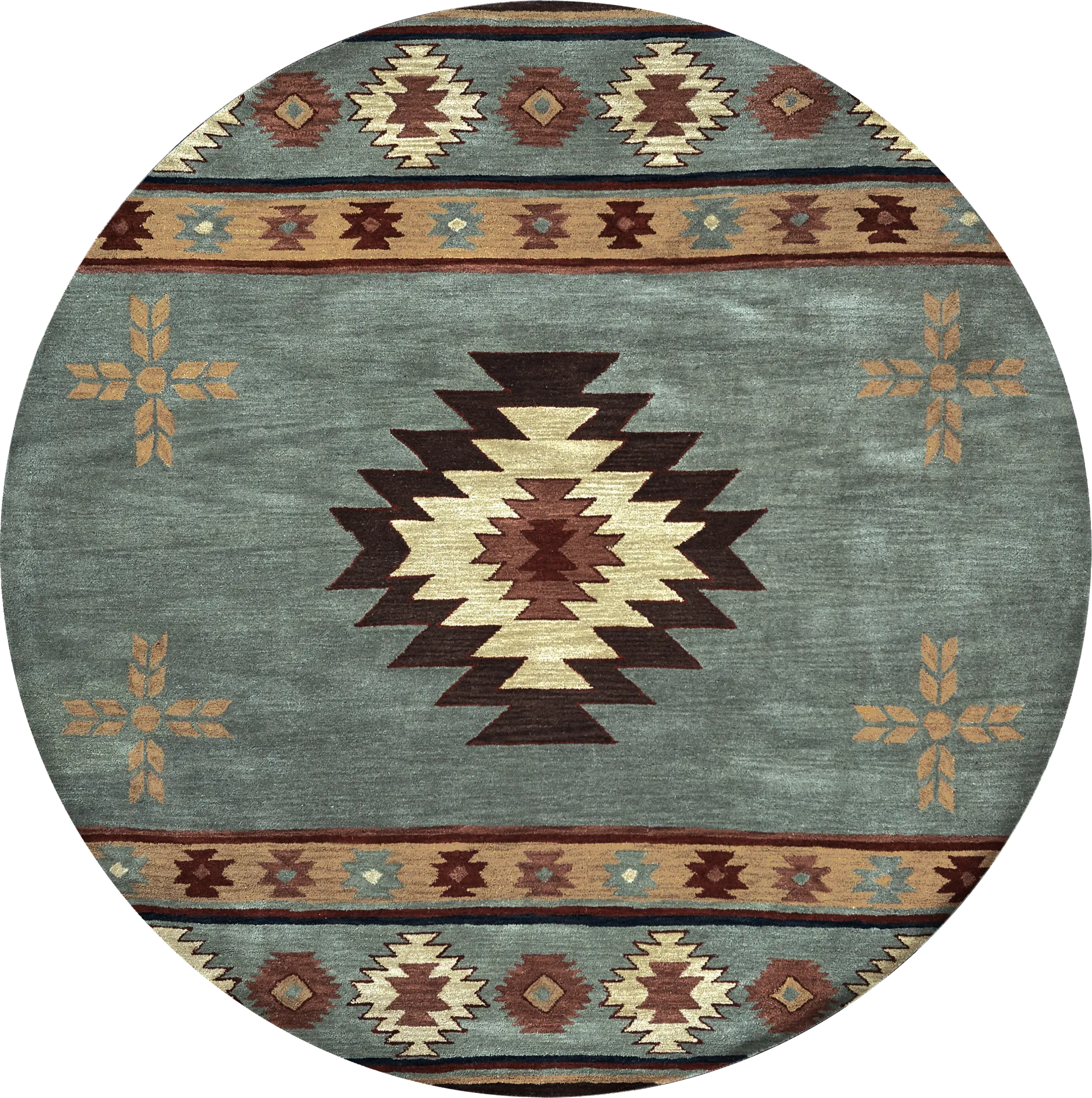 Ahnika Blue 8' Round Rug - Image 1