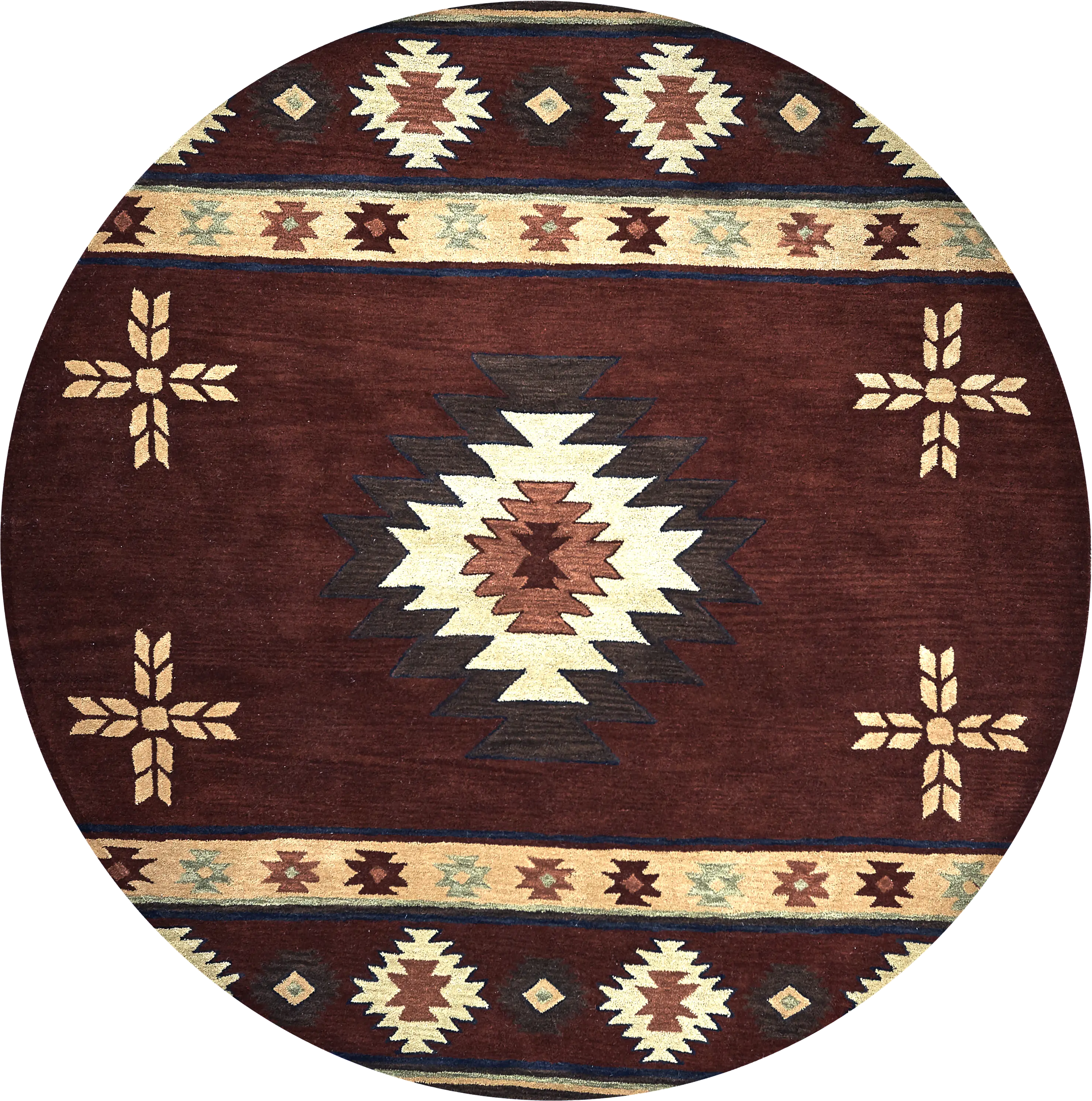 Ahnika Red 8' Round Rug - Thumbnail - Image 1
