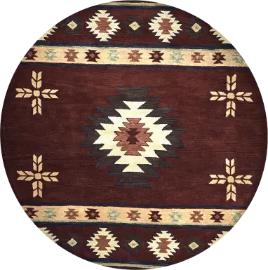 Ahnika Red 8' Round Rug