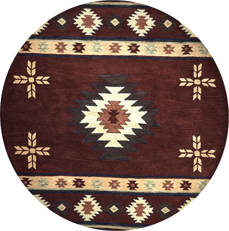 Ahnika Red 8' Round Rug