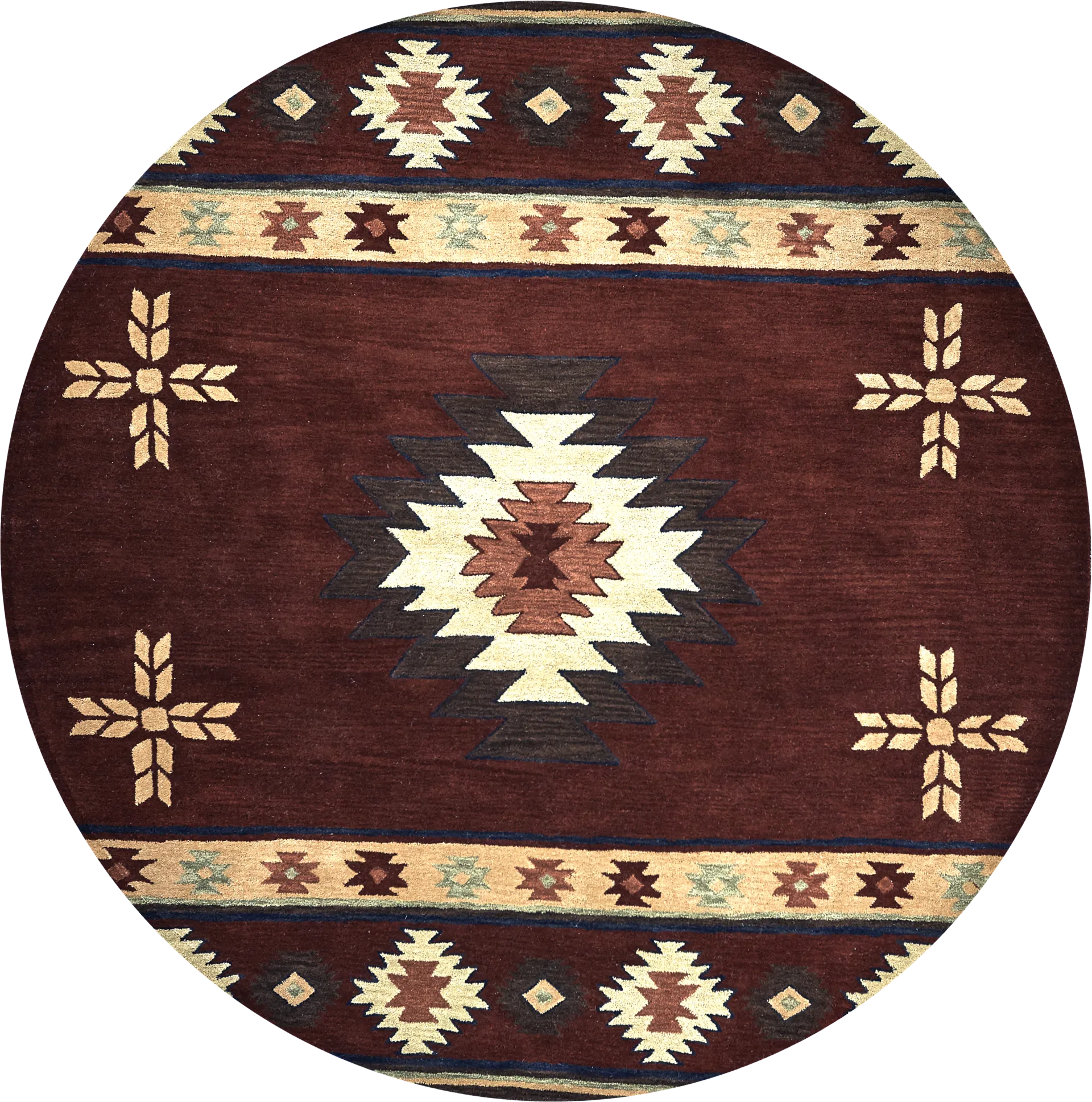 Ahnika Red 8' Round Rug - Image 1