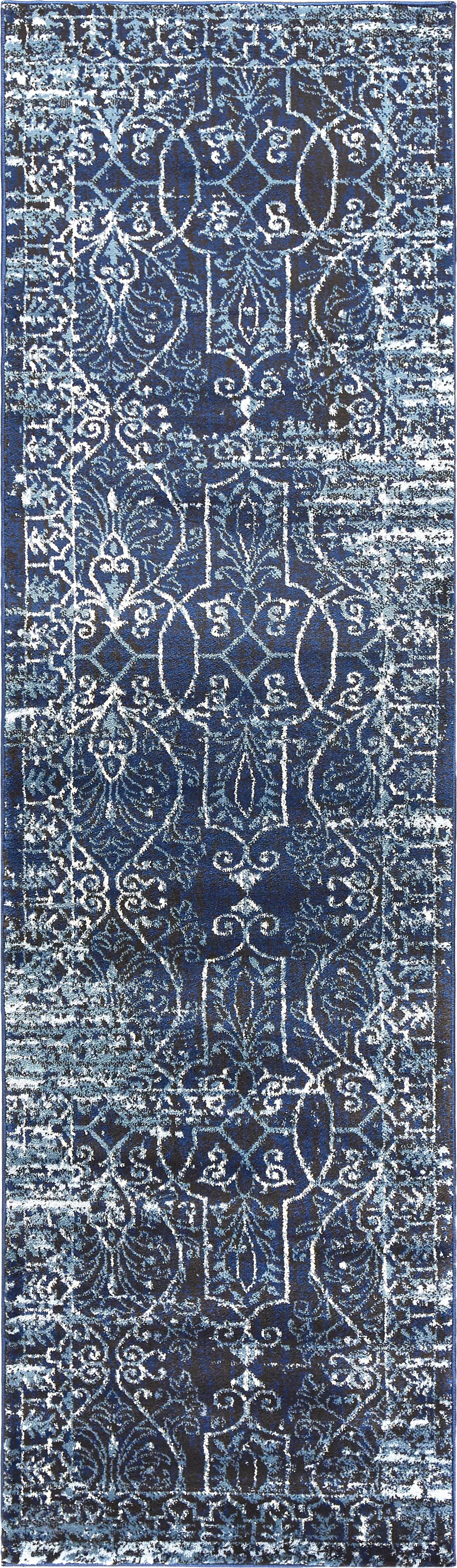 Clarae Blue 3' x 7'7 Runner Rug