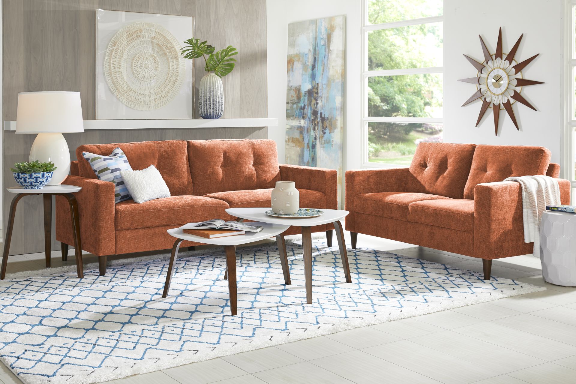Bonavista Orange 2 Pc Living Room - Image 1