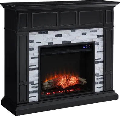 Doliver IV Black 45 in. Console, With Touch Panel Electric Fireplace