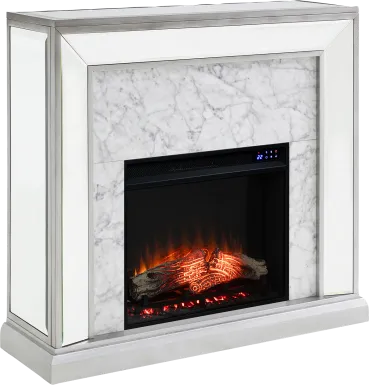 Tarryhollow IV Silver 44 in. Console With Touch Panel Electric Fireplace