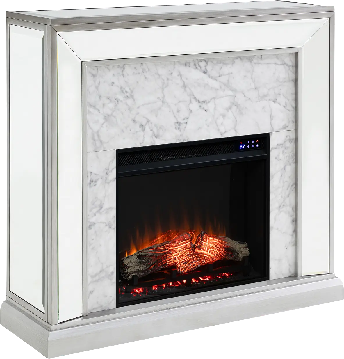 Tarryhollow IV Silver 44 in. Console With Touch Panel Electric Fireplace