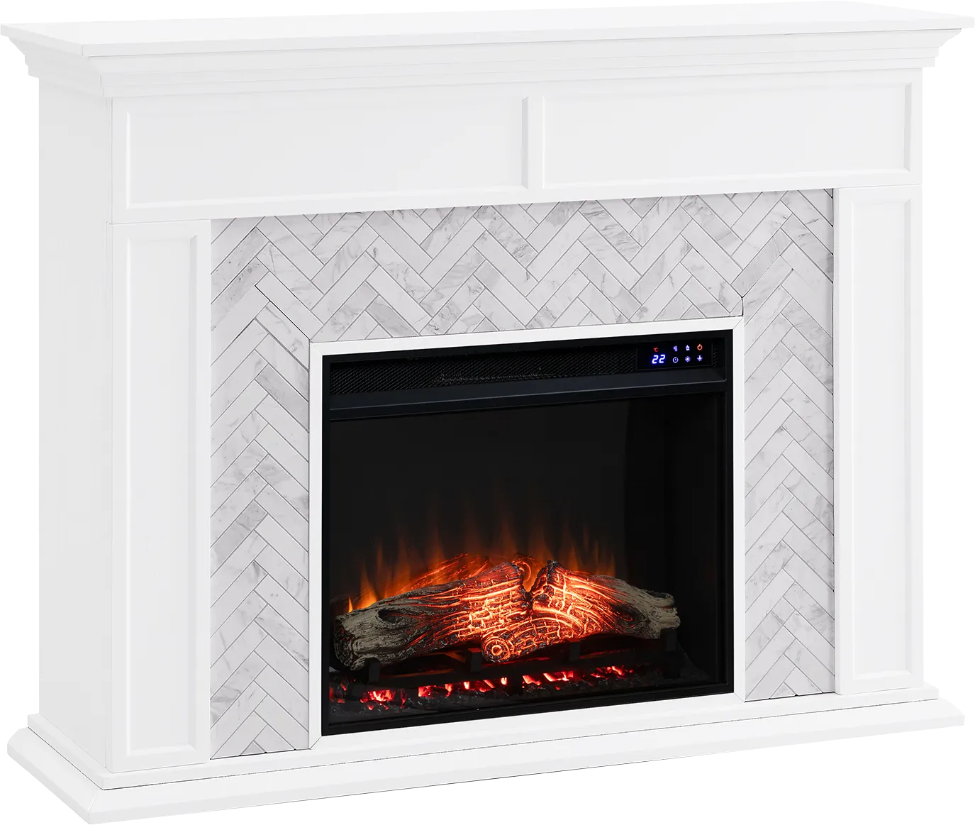 Tronewood IV White 50 in. Console With Touch Panel Electric Fireplace - Image 1
