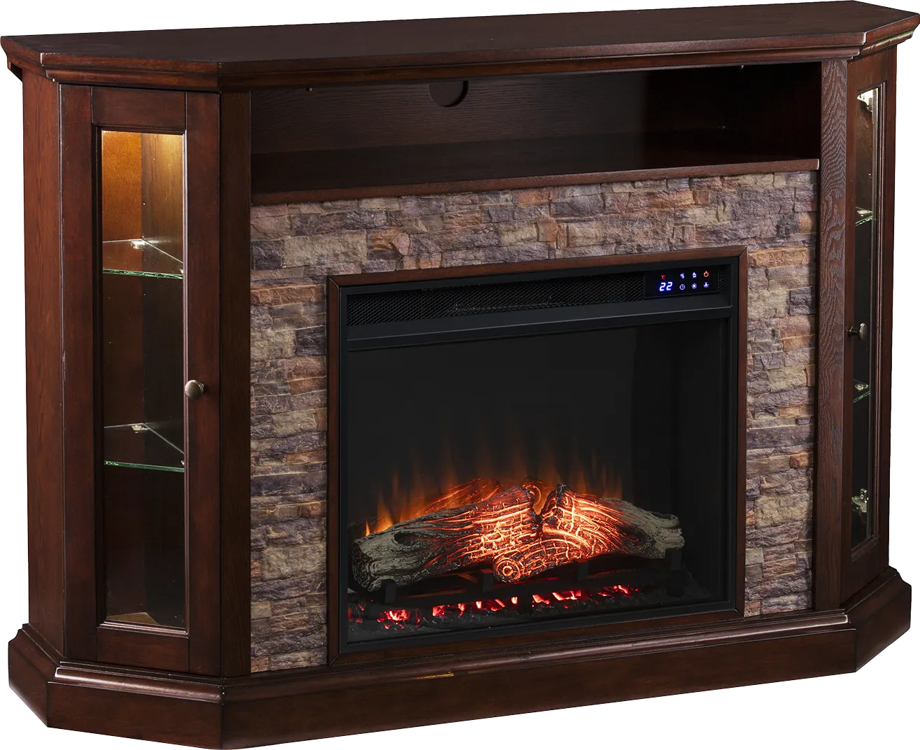 Wakerobin IV Espresso 52 in. Console With Touch Panel Electric Fireplace - Image 1