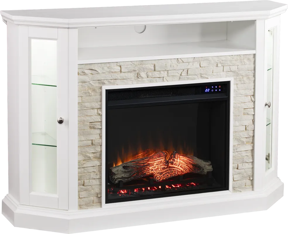 Wakerobin IV White 52 in. Console With Touch Panel Electric Fireplace
