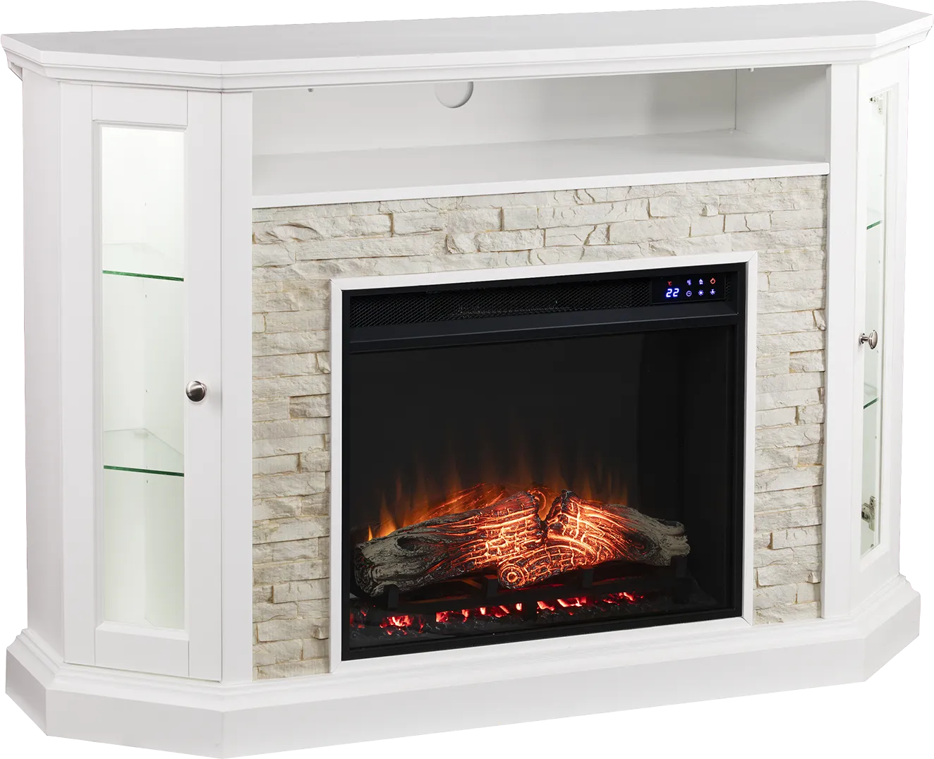 Wakerobin IV White 52 in. Console With Touch Panel Electric Fireplace - Image 1