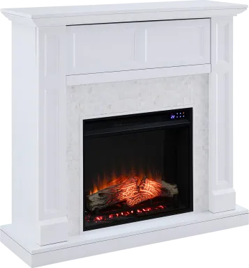 Novatak IV White 45 in. Console With Touch Panel Electric Fireplace