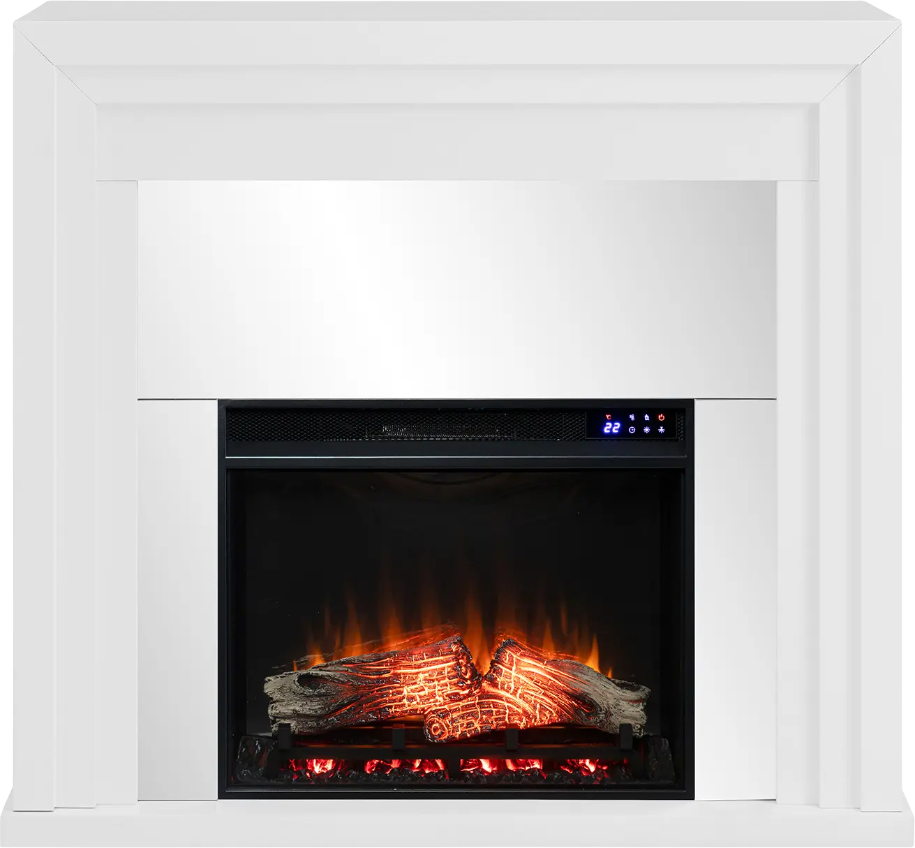 Skyflower IV White 44 in. Console With Touch Panel Electric Fireplace
