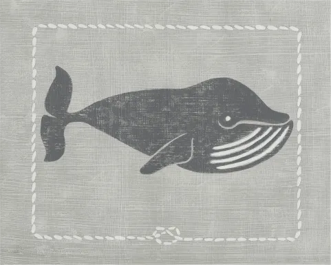 Kids Whales of Deep III Gray Artwork