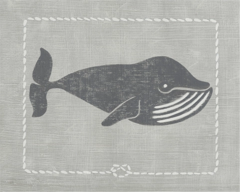 Kids Whales of Deep III Gray Artwork
