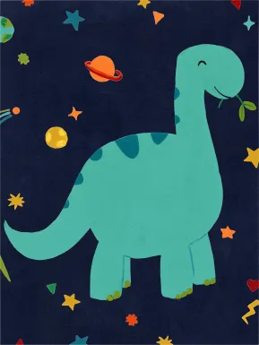 Kids Space Dinos II Blue Artwork
